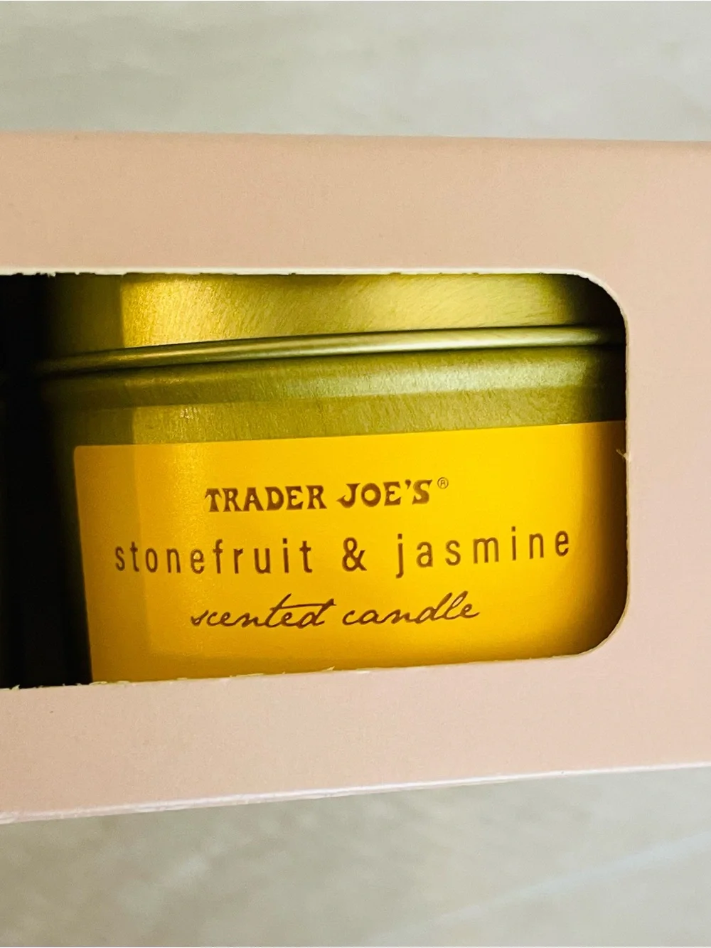 Trader Joe's Scented Candle tin Trio Lime Basil Fig Bergamot Stonefruit Jasmine